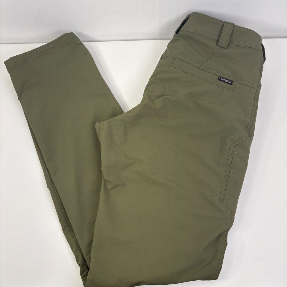 Truewerk Mens T2 Werkpant Olive Green Technical Utility Work Pants 34x36 (36x36)